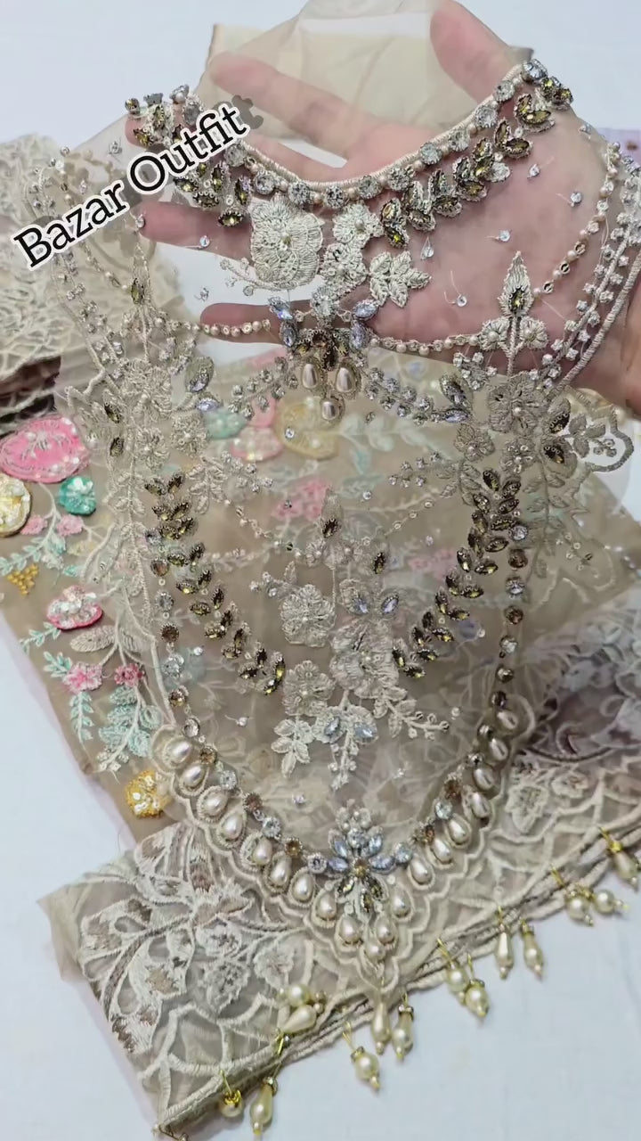 Maria B Skin 3 Piece Chiffon Suit