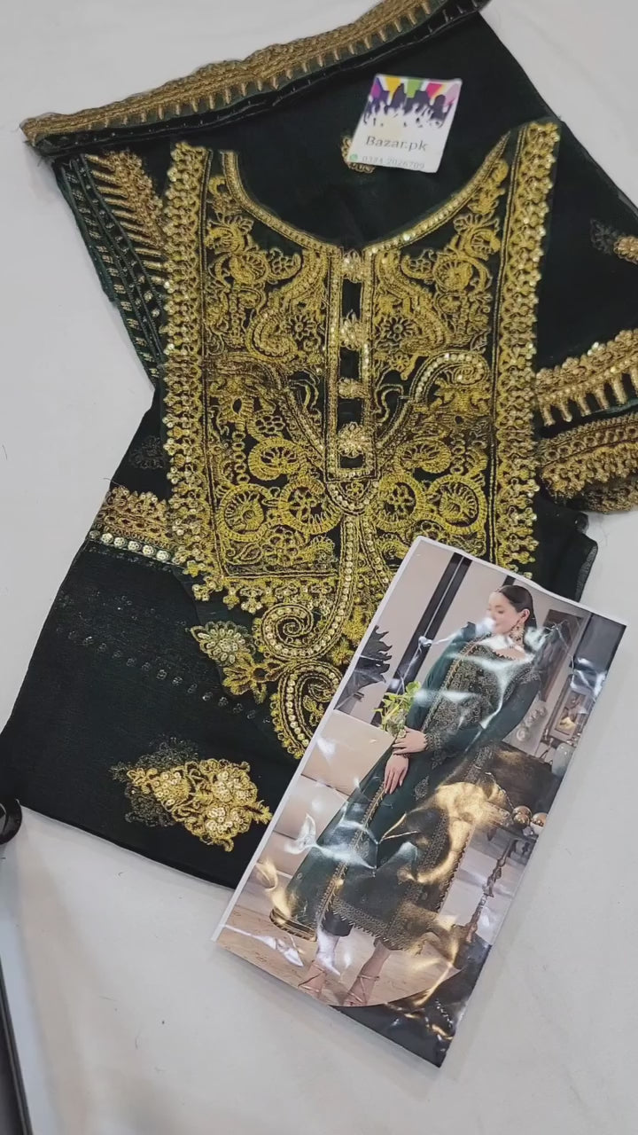 Asim Jofa Green Formal New Chiffon