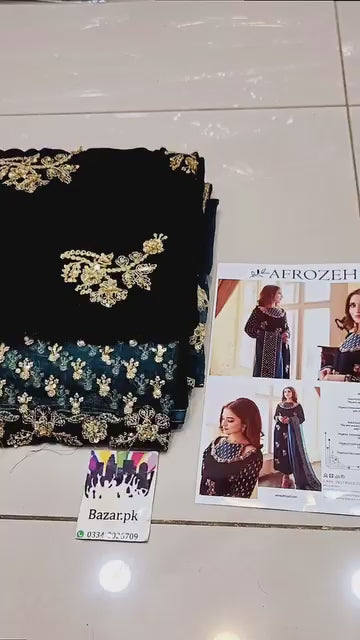 Afrozah Zink Formal Velvet Unstitched 3 Piece Suit