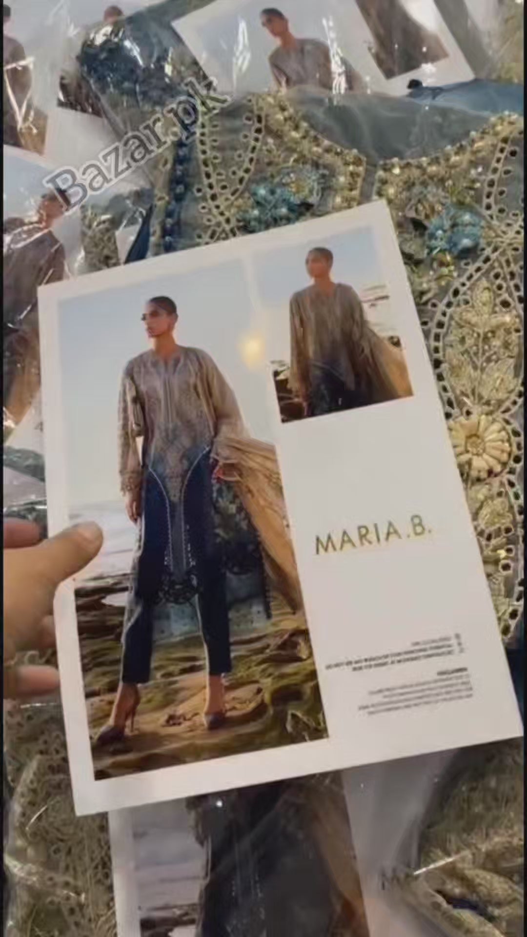 Maria B 2 Shaded Heavy Embroidered Net Suit 3 Piece Unstitched