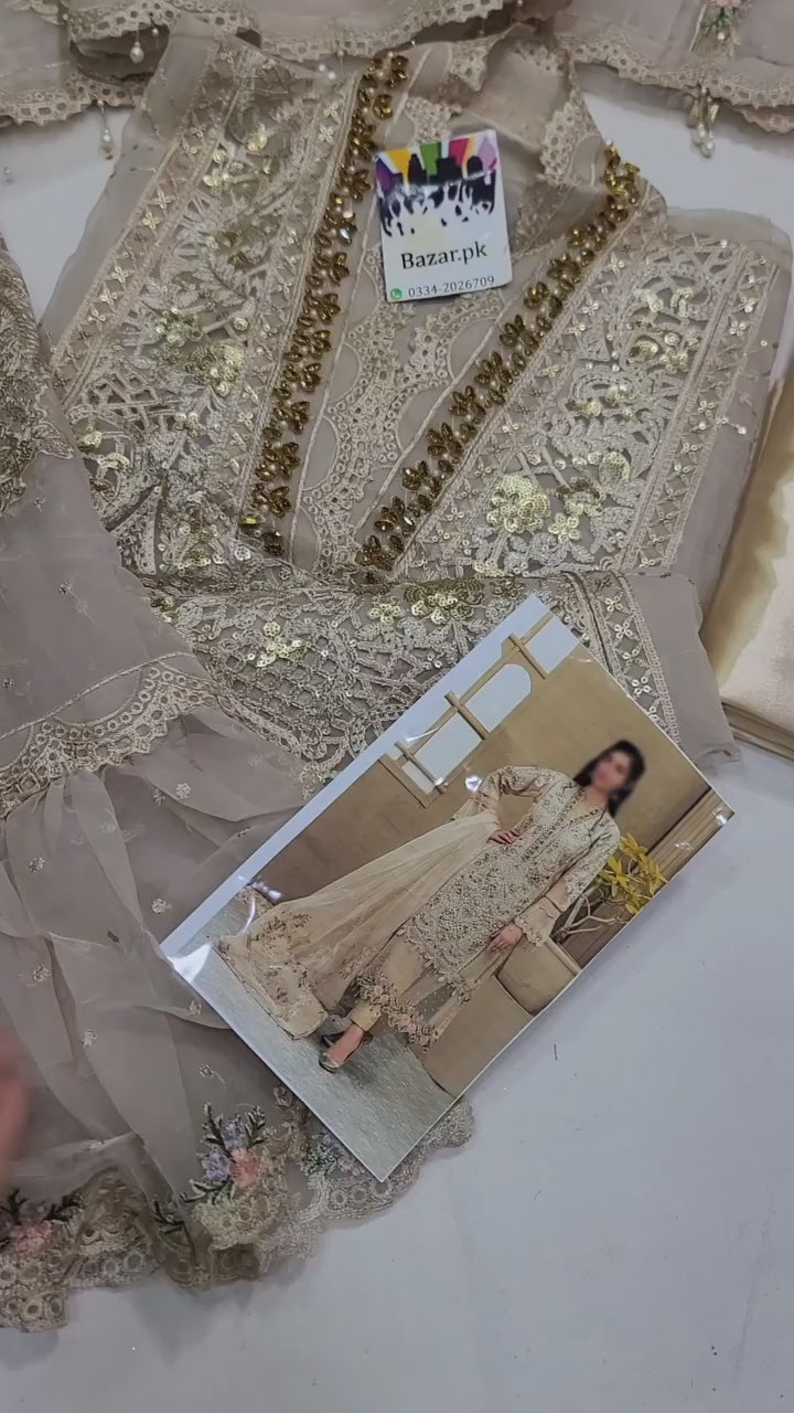 Maria B Heavy Organza Semi Stitched