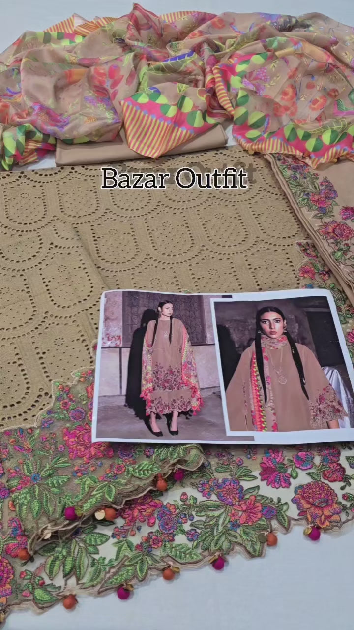 JUGNU EMBROIDERED CHIKANKARI LUXURY LAWN COLLECTION