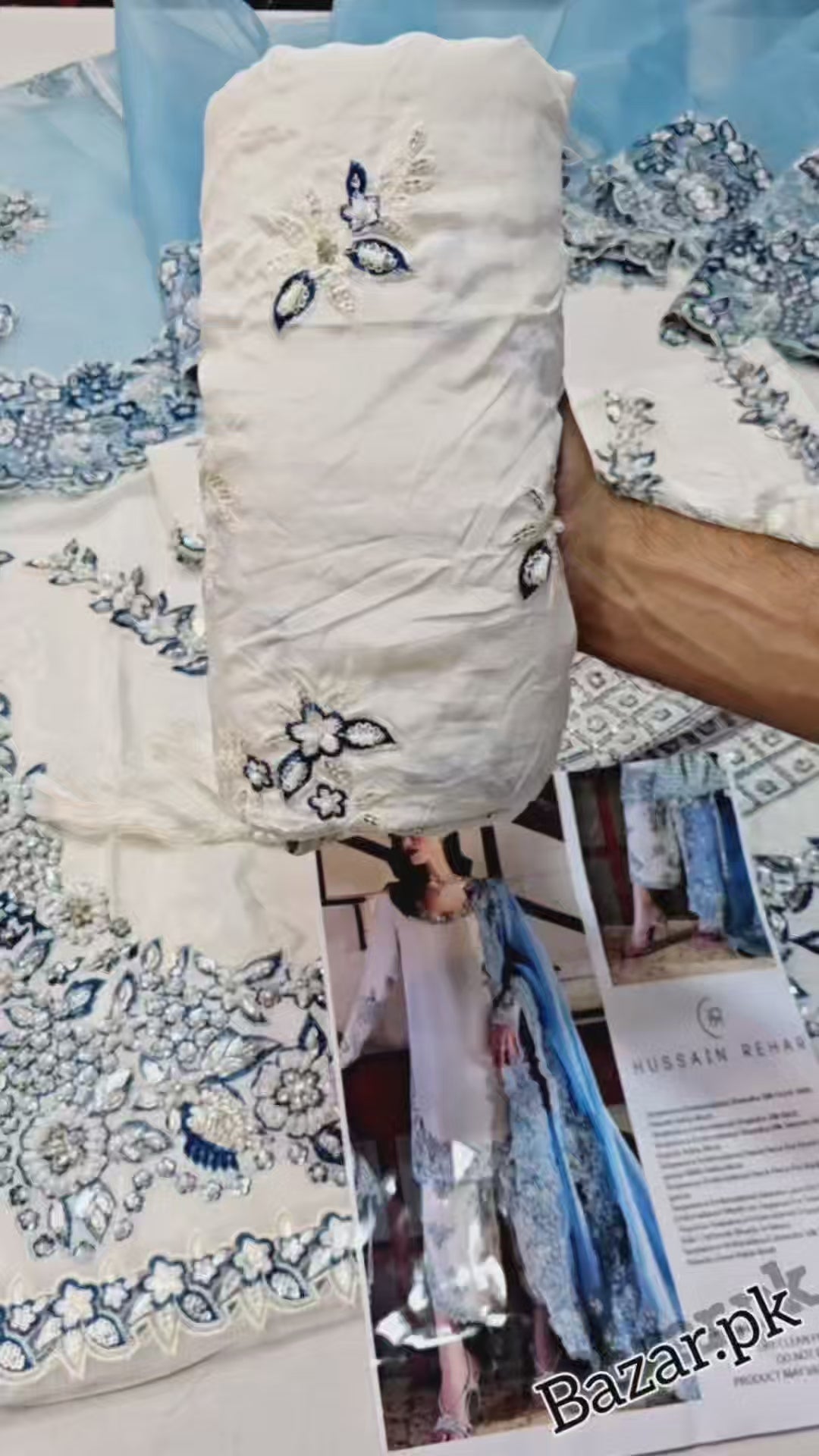 Hussain Rehar Pure Raw Sheesha 3 Piece Unstitched Suit