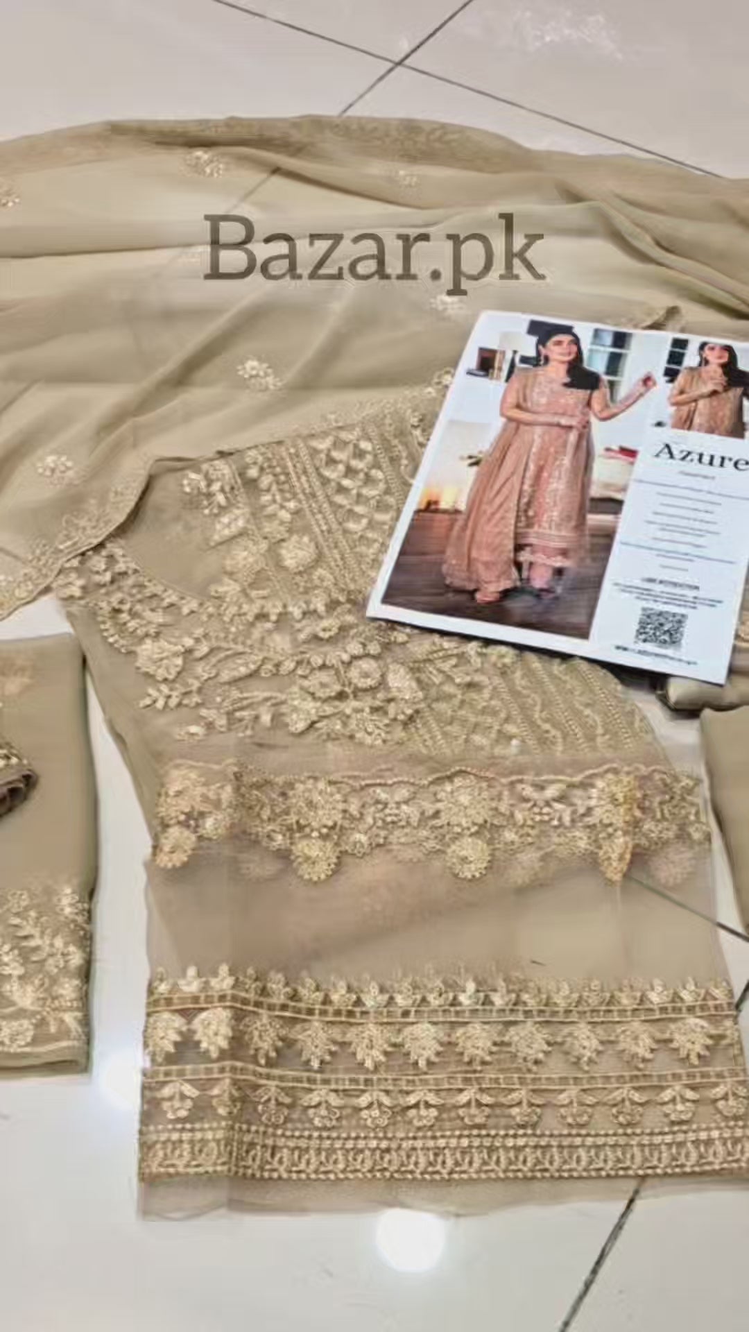 Azure 3 Piece ChiffonbSuit - Beige - LB29730