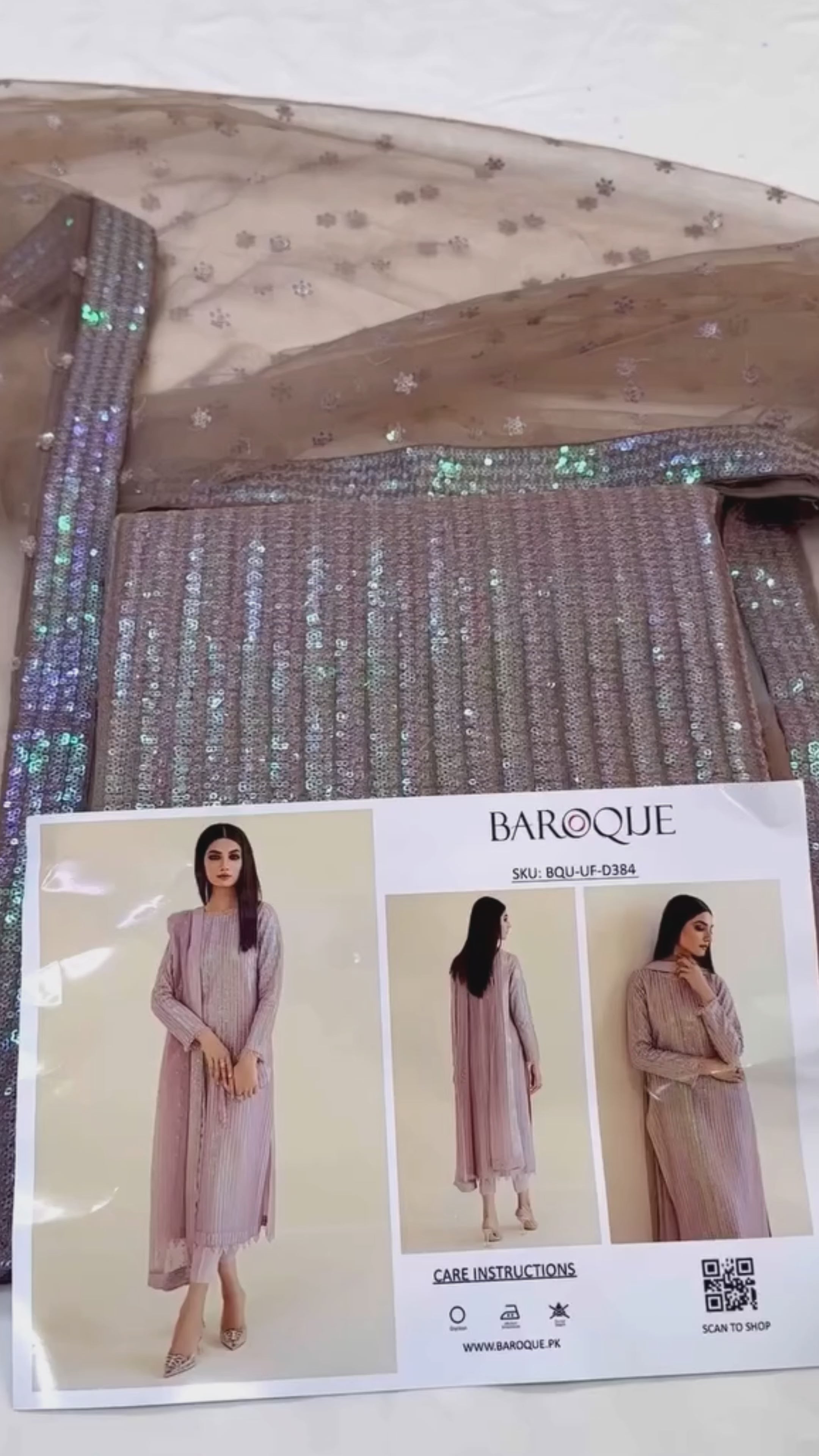 Baroque Sequence Net 3 Piece Unstitched