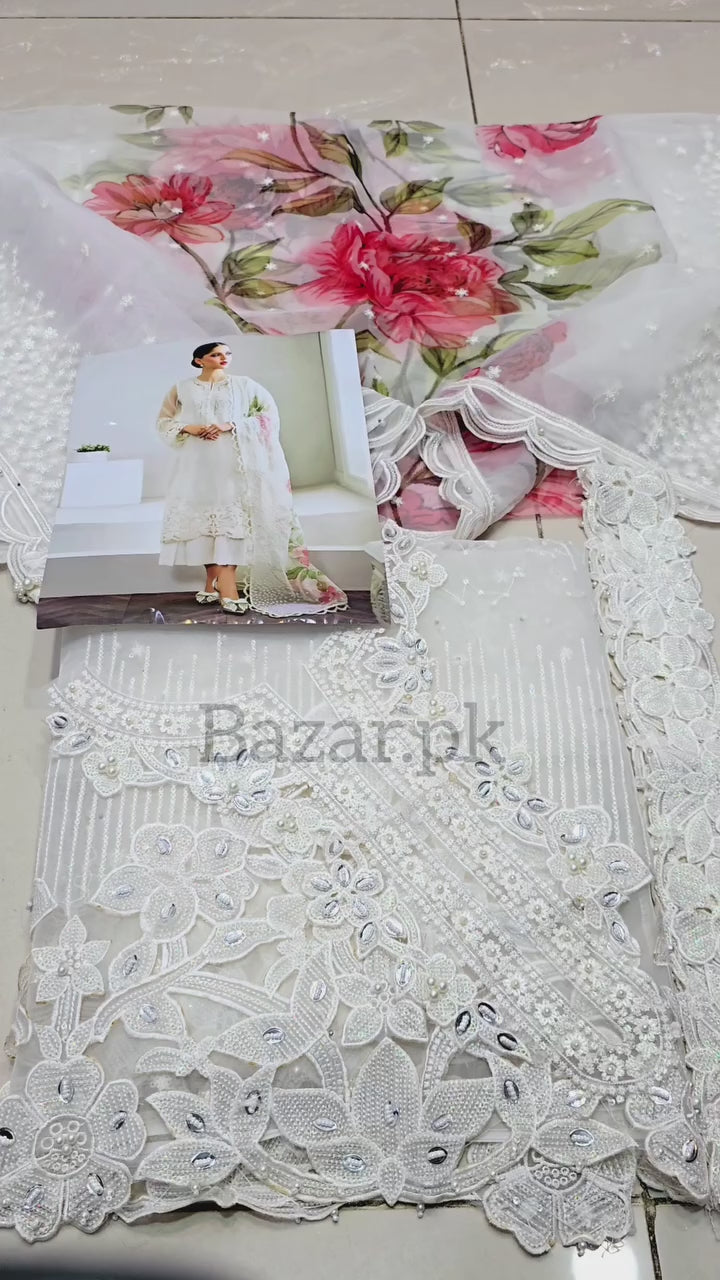 Baroque White SEQ Organza Suit
