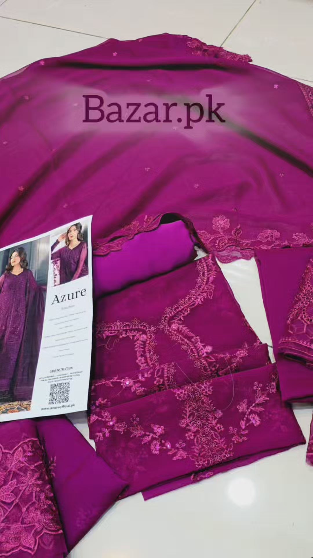 Azure Purple Chiffon Embroidered Unstitched