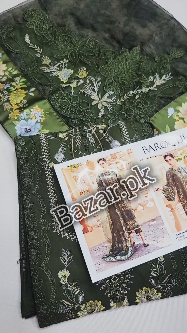Imrozia Green Embroidered Lawn Suit