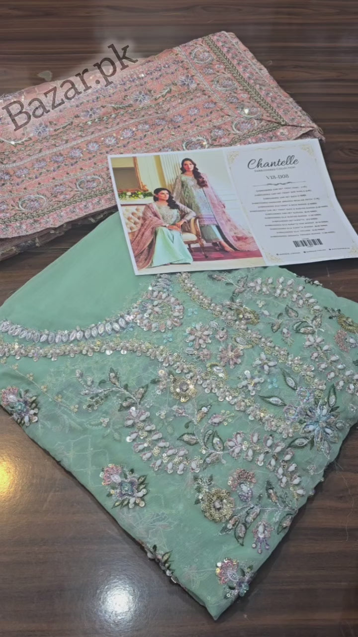 BAROQUE EMBROIDERED CHIFFON UNSTITCHED