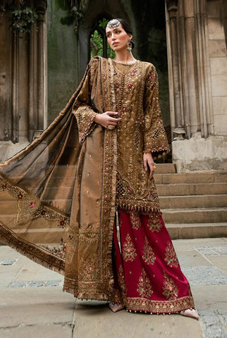 Maria.B Luxury Lava Silk Embroidered Unstitched 3 Piece - Soiree 26