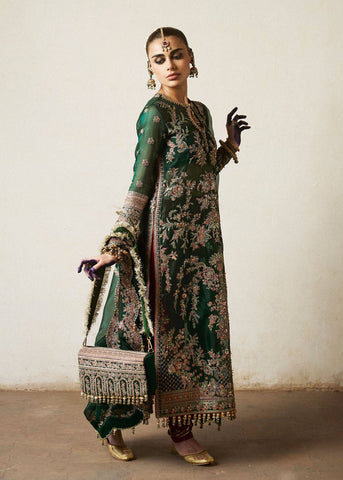 Hussain Rehar Embroidered Organza Suit Unstitched 3 Piece - Formal Collection