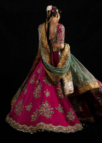 Hussain Rehar Wedding Festive Luxury Raw Silk Hand Made Collection LAAL