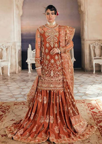 Afrozeh Mehendi Bridal Collection Net Gharara