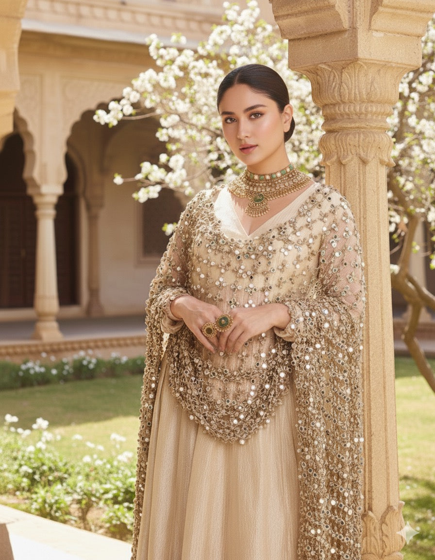 Haniya Aamir Wearning Shamoz Silk 3 Piece Unstitched
