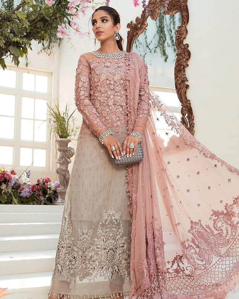 Maria B Tie N Die Net 3 Piece Suit