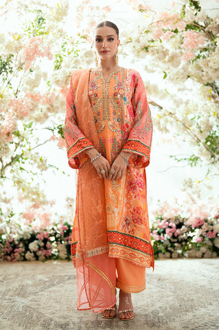 Sarah Sheeraz Luxury Shamos Silk 3 Piece Unstitched