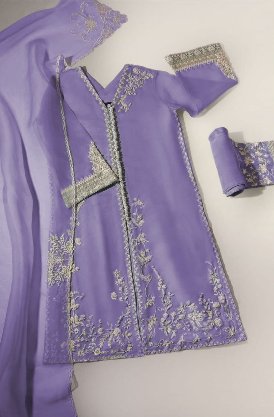 Agha Noor Purple Formal Organza 3 Piece Unstitched