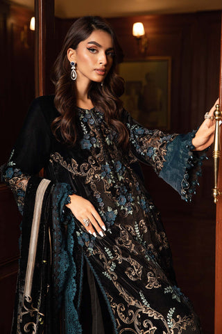 Maria B 3 Piece Unstitched Embroidered Velvet Suit
