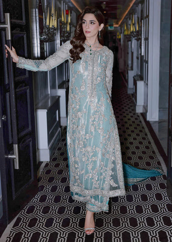 Sara Rohail Asghar Net Embroidered & Hand Embellished 3 Piece Dress