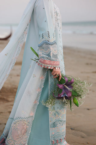 Qalamkar Heavy Chickenkari Embroidered Lawn Suit 3 Pc