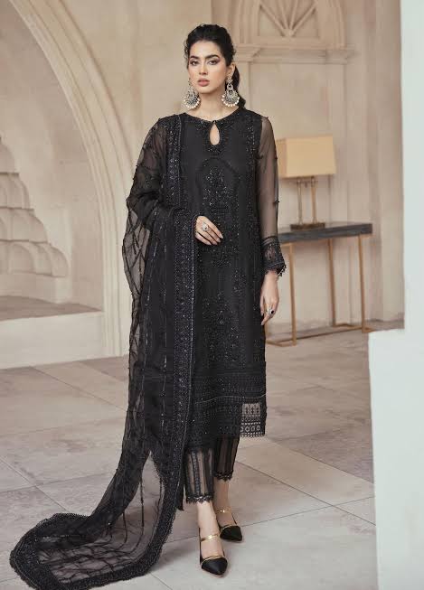Mushaq Black Sequence Net Suit