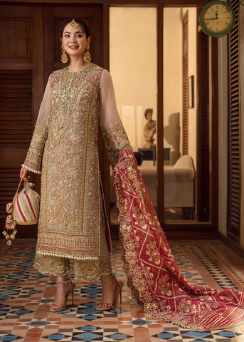 Crimson Aik Jhalak ARTISANAL ANECDOTES Organza 3 pc