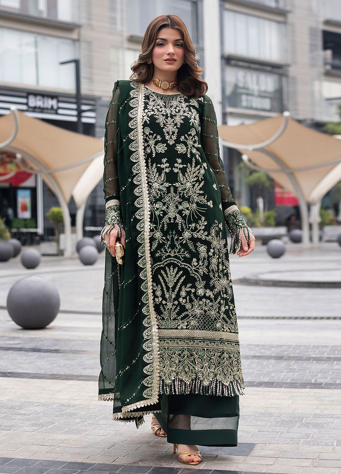 Ramsha Chiffon Embroidered 3 Piece Unstitched