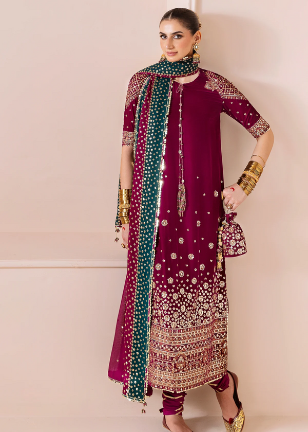 Jazmin Luxury 9000 Micro Velvet Embroidered 3 Piece Unstitched -