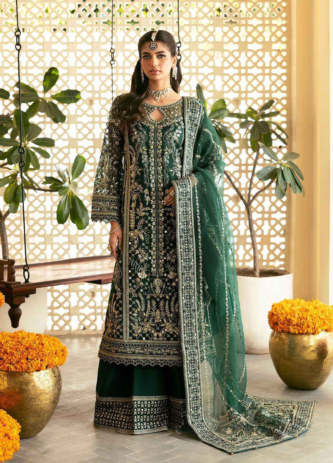Zainab Chottani Chiffon 3 Piece Embroidered Suit