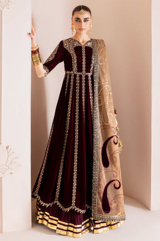 Jazmin Chandani Luxury Embroidered Velvet Unstitched 3 Piece